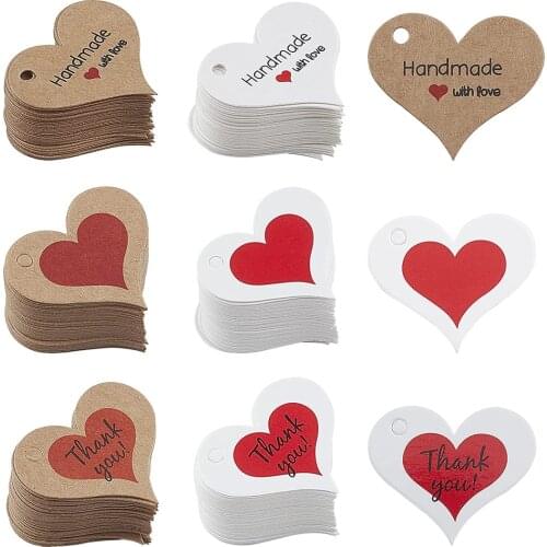 100pcs Heart Paper Tags Red Paper Ear Studs Card Hang Tag Jewelry Display Earring Marking Price Label Tags valentines gift tag