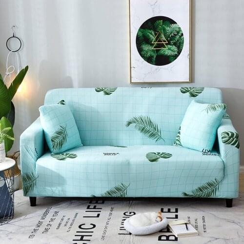 24 Style Sofa Cover Tropical Plant Leaves Stretch Elastic Slipcovers Floral Geometric Feather Couch Cover Sofa Towel 1- 4 Seater