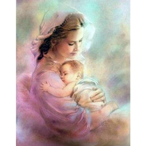 5D Diy Diamond painting Woman Diamond Embroidery drill Rhinestones Daimond painting Mosaic mother&baby cross stitch decor GG328