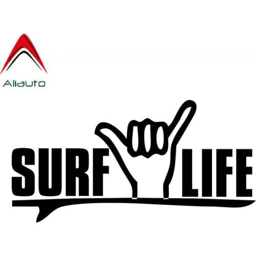 Aliauto Fashion Car Sticker I Love Surfing Life Automobiles Motorcycles Accessories Vinyl Decal for Toyota Volkswagen,17cm*9cm