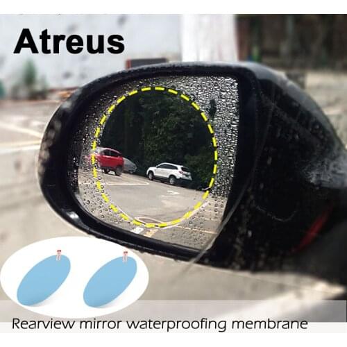 Atreus 2pcs Car Rearview Mirror Rainproof Anti-fog Film Sticker For VW polo passat Mazda 3 6 cx-5 Toyota corolla Ford focus 2 3