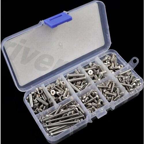 RC Cars 360pcs Stainless Steel Hexagon Socket Head Cap Screws Nut Set M2 M2.5 M3 M4 for 1/8 1/10 Bigfoot TRAXXAS SUMMIT E-REVO