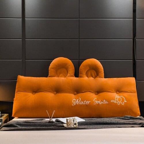 Large Ears Brushed Headboard and Large Pillow Soft Single and Double Back Cushions Decorate the Bedroom as Gift for Family