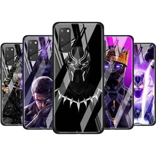 Marvel Black Panther Tempered Glass Cover For Samsung Galaxy S20 S10 S9 S8 S10E FE Ultra Plus Lite 5G Phone Case