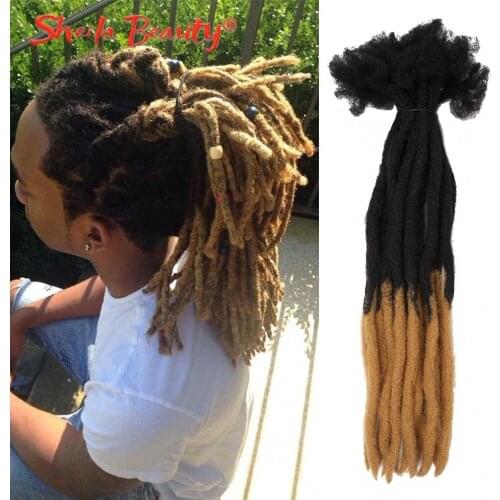Handmade Dreadlocks Ombre Crochet Braids Hair Synthetic Braiding Hair Extensions for Men Women Black Afro Hip hop Faux Locs