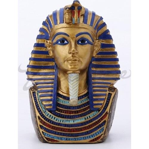 EGYPT PHARAOH BUST ART SCULPTURE PHARAOH FIGURINE RESIN CRAFTS ABSTRACT FIGURE STATUE CABINET HOME DECORATION WEDDING GIFT R4930