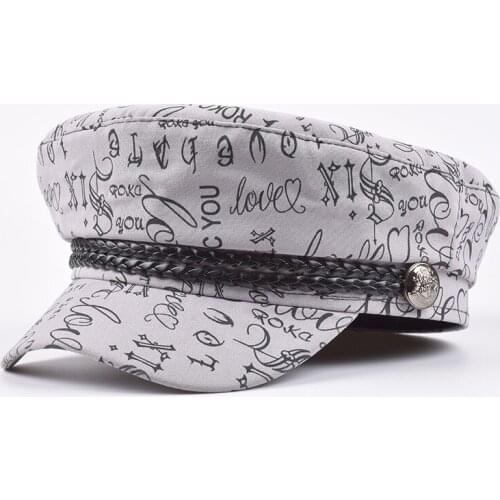 Cotton Military Hat spring Sailor Hat For Women Men Black Grey flat top Female travel cadet hat Captain Cap gorra militar