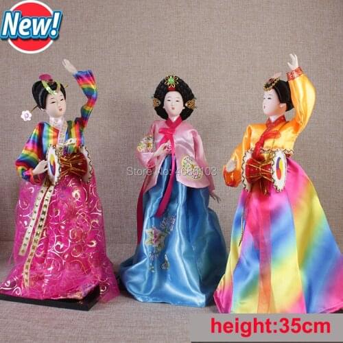 Height 35cm Korean dolls Lovely Kimono dolls with Gift box packaging Shang Gong dolls gifts for Office / Home decoration