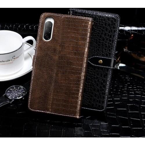 Leather Case For Sony Xperia 10 II 6" Coque Crocodile Pattern Case Flip Cover Wallet For Sony 10 II 2020 Shell Fundas Etui Bags