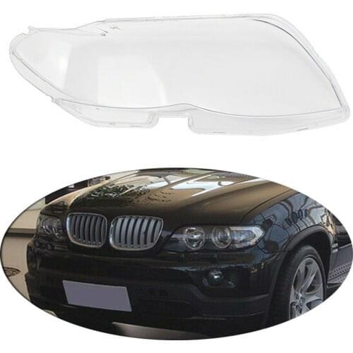 Car Front Left Headlight HeadLamp Lens Cover For BMW X5 E53 530i 544i 2004 2005 2006 Transparent Replacement