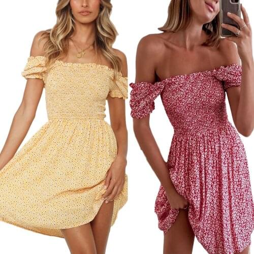 Summer Fashion Broken Flower Small Fresh and Sweet Wrap Chest Short Dress