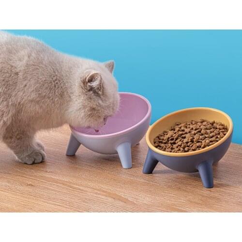 Pet Dog Cat Slow Feed Bowl Drinking Small Dog Protection Bowl 15 Tilt Pet Bowl With Stand Feeding Pet Bowls For Dogs Feeders