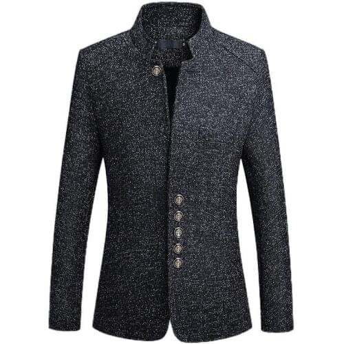 2021 Mens New Autumn Stand Collar blazer Youth Single Breasted Leisure blazer