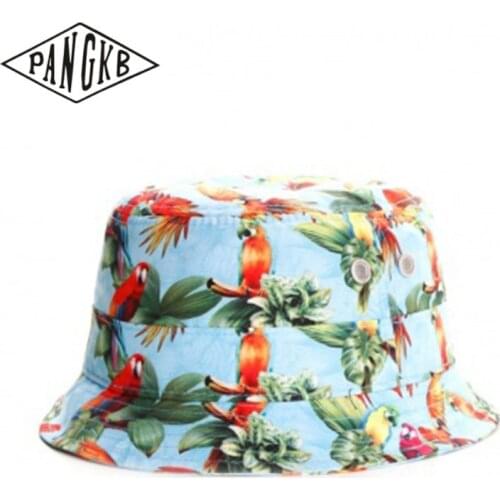 PANGKB PARADISE Bucket Hat for men women bucket cap summer vacation Parrot bob hat hip hop gorros fishing fisherman hat
