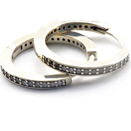 Popular 100% 925 Sterling Silver Classic Signature Eternity Hoop Earrings for Women Jewelry with Sparkling Cubic Zirconia