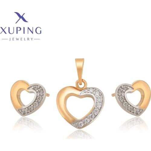 Xuping Fashion Temperament Ladies Gold-color Plated Jewelry Set for Women Thanksgiving Day Gifts 63113