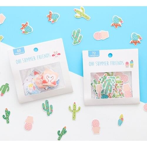 Freshness Diary Scrapbook Sticker Cute Cartoon Flamingo Sticker Pack Emoticon Pack Album DIY Decorative Sticker