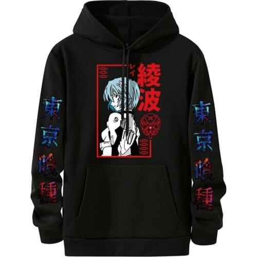 Tokyo Ghoul Kaneki Split Face Anime Hoodie New Authentic Sweatshirt Anime Men Long Sleeve Hip Hop Tees Tops 2021 Sweatshirts