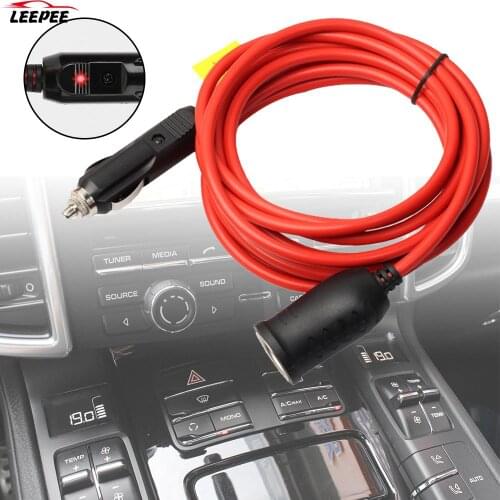 3.6 M Socket Female Socket Plug Car Cigarette Lighter Extension Cord 12V 24V with 15A Fuse Auto Charger Cable