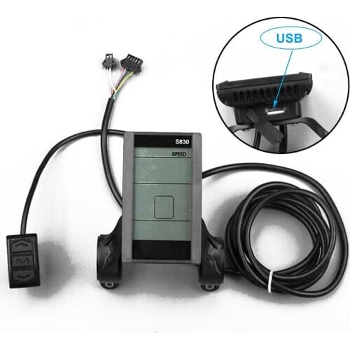 36/48V S830 Electric Bicycle EBike Waterproof Big Screen Bicycle Computer Rainproof Bicycle Speedometer LCD Display Odometer