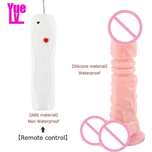 YUELV Soft Silicone Realistic Dildo Telescopic Vibrator Remote Control Artificial Penis With Suction Cup Adult Sex Toy For Women