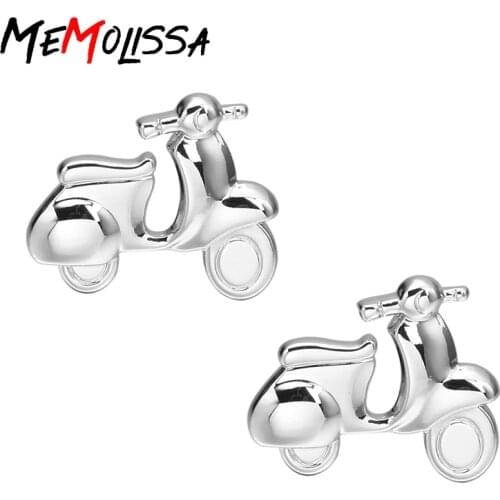MeMolissa 3 Pairs Cufflinks For girls Fashion Electric Vehicle Motorcycle Design silver Color Quality Brass Material Abotoadura