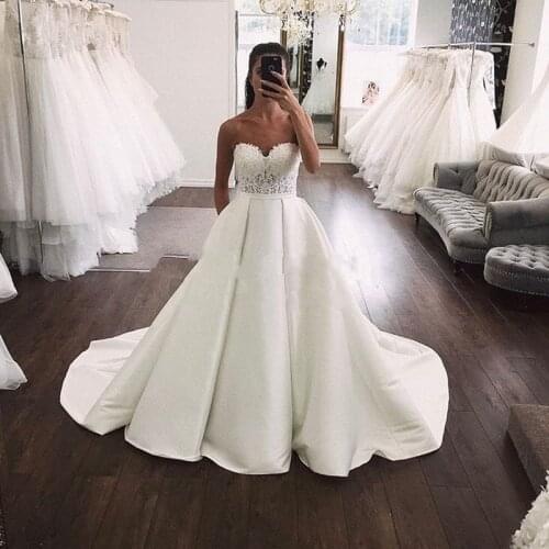 ANGELSBRIDEP Sweetheart Ball Gown Wedding Dresses Vestido De Noiva Luxury Applique Court Train Formal Wedding Bride Dress Hot