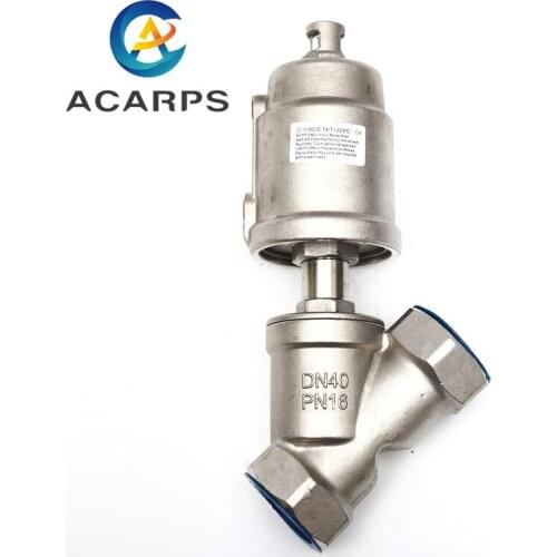 1-1/2" Stainless Steel Pneumatic Threaded Angle Seat Valve Y Type High Temperature Steam Threaded Angle Seat Valve