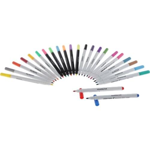 24x Textile Pens, Fabric Crayons, Textile Markers, Machine-proof Textile Markers
