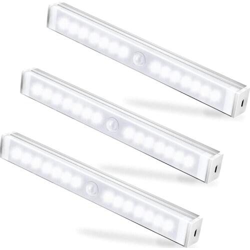 Closet Lights, 3 Pack Motion Sensor Light Indoor Under Cabinet Lighting For Wardrobe Stairs Cupboard Kitchen Hallway