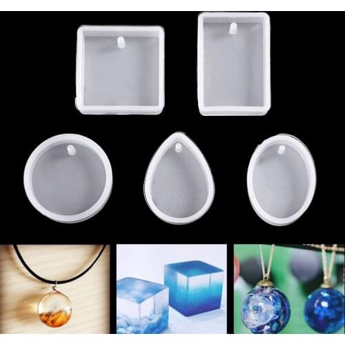 5Pcs Silicone Pendant Mold DIY Casting Resin Silicone Epoxy Resin Molds Jewelry Making Tool DIY Epoxy Resin Pendants Crafts