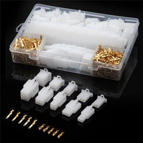 50Set Dupont Connector 2.54mm 2P 3P 4P 6P 9P Jumper Header Housing Connector Kit Male Female Crimp Pin Terminal Connector