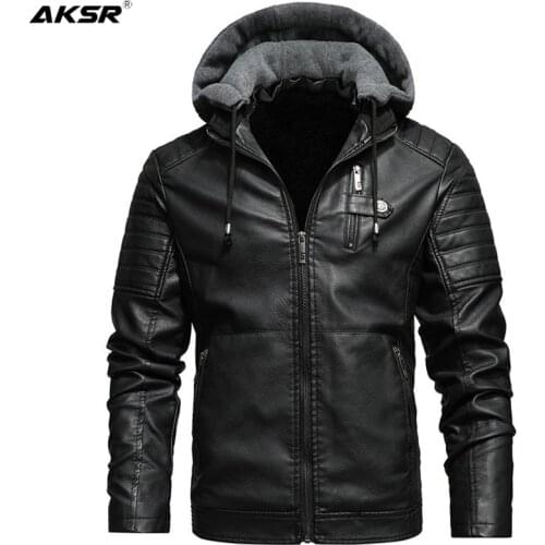 Aksr Men's Faux Leather Jackets