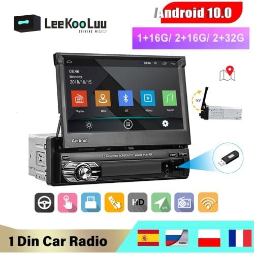 LeeKooLuu Android 10.1 1din Quad-Core Car GPS Navigation Player 7'' Car Radio WiFi Bluetooth MP5 1 DIN Multimedia Player no DVD
