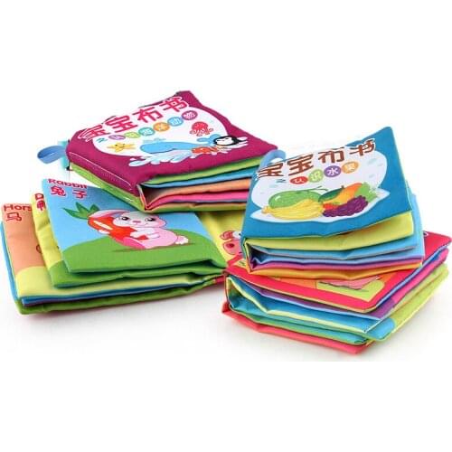 Crib Bumper Rattle Baby Toys 0 24 Months Newborns Cloth Book Double-sided Around Crib Baby Book Early Learning Toys For Babies