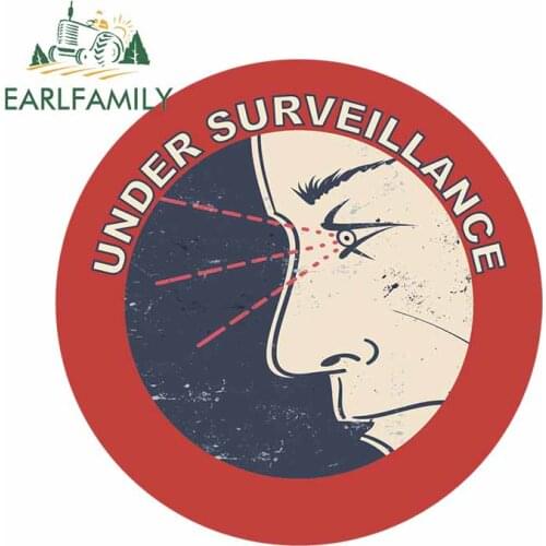EARLFAMILY 13cm x 12.9cm for Under Surveillance Windshield Cartoon Deal Motorcycle Car Stickers Occlusion Scratch VAN Graphics