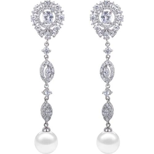 Guaranteed 100% Top Technology White Gold Luxurious Packing High Quality Best Price Real Love Silver Earrings E4276