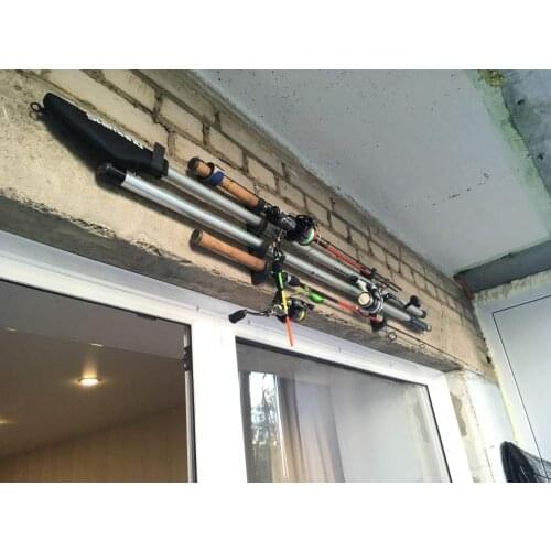 Horizontal Fishing Rod Rack Fishing Pole Storage Holder Rest Australia 5 Slots , Wall Side Mounted Kits Tackle -2/PK