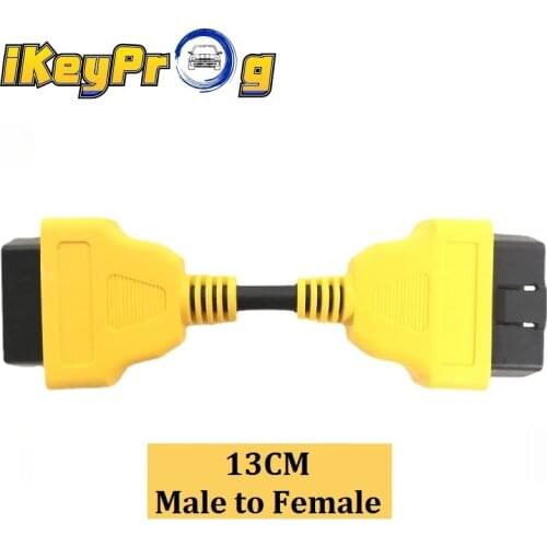 16-Pin 13CM Yellow Male To Female OBDII Extension Cable OBD 2 Plug Extension Adapter Applicable To OBD2 Interface Models