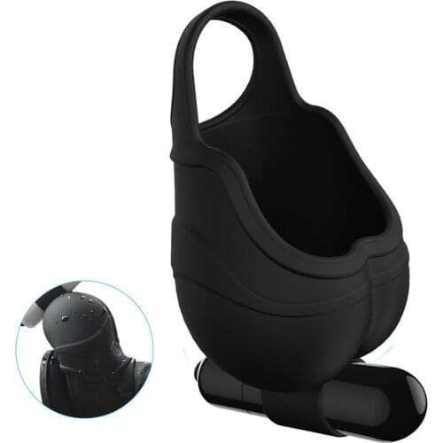 Male Penis Testicle Massager Vibrator Testis Scrotum Stretcher Ball Bag Silicone Male Delay Ejaculation Ring Sex Toys For Man