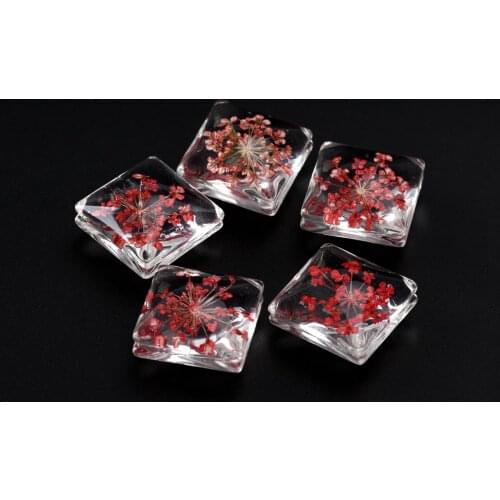 20# No-Hook Glass Ball And Flowers flower set For DIY Earrings Bracelet Necklace Jewelry Making Beads #IZ428