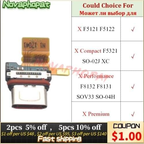 Novaphopat For Sony Xperia X Compact Performance Premium F5121 USB Dock Charging Port Plug Charger Connector Flex Cable Board