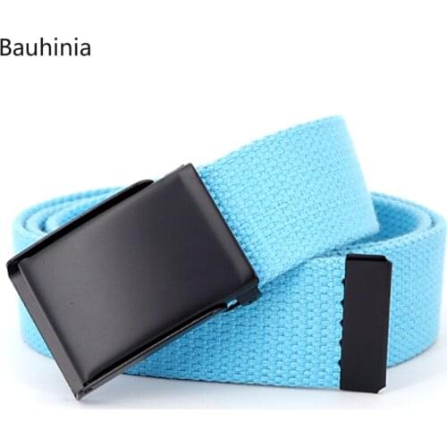 New Man/Women Belt 105-135CM Unisex Casual Canvas Belts Solid Color Designer Has Personality Outdoor Sports Smooth Buckle belt