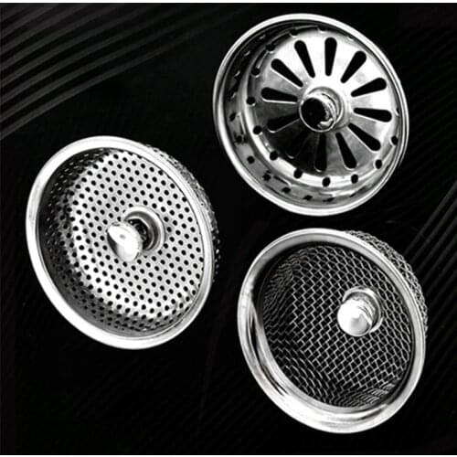 New Stainless Steel Waste Plug Sink Filter Hair Catcher Drains Kitchen Sink Strainer Stopper Bathroom Tools Kitchen Accessories