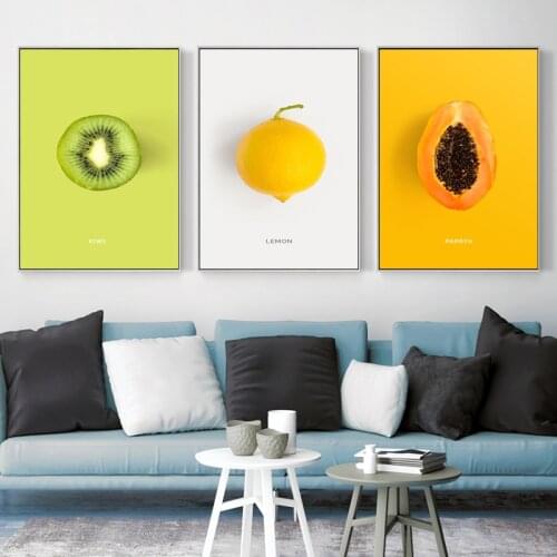 Pineapple Lemon Orange Posters and Prints Nordic Kitchen Fruit Pictures Canvas Paintings on Wall Dinning Room Restaurant Decor