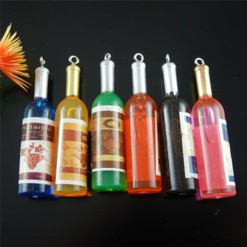 Graceangie 5pcs Wine Bottle Pendant Charms Handmade Hanging Crafts Finding New Arrival Accessory