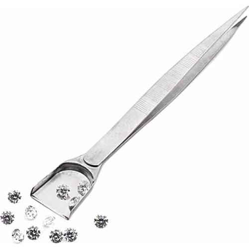 Professional Diamond Tweezers With Scoops Shovels For Gem Beads Jewelry Tool