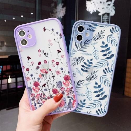 Hand Painted Phone Case For iphone X XS MAX XR Flower Cover Hard Shockproof Case For iPhone 12 11 pro MAX Mini 6s 7 8 Plus SE 2