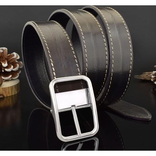 Real Genuine Leather Belts for Man Top Quality Male Casual Alloy Pin Buckle Belt Men Luxury Brand Design 2021 Waist Jeans Belt