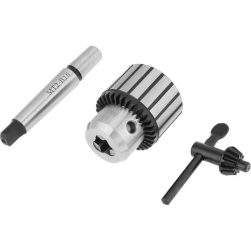 1-13mm Capacity MT2-B16 Arbor Lathe Drill Chuck Carbide Steel Key Type Drill Chucks Mini Lathe Tools